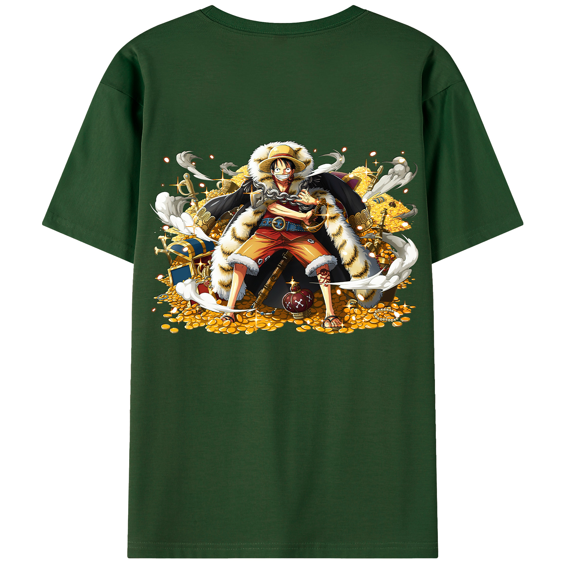 ワンピース モンキー・D・ルフィ ONE PIECE Monkey D. Luffy 綿100％半袖Tシャツ（背面プリント）